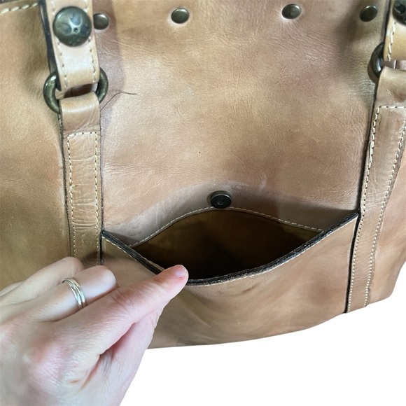 Patricia Nash Benvenuto Tan Leather Tote Shoulder Bag - Picture 4 of 15